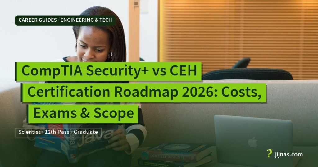 CompTIA Security+ vs CEH Certification Roadmap 2026: Costs, Exams & Scope, Career Guides · Engineering & Tech | jijnas.com