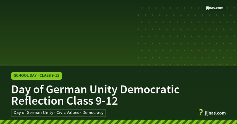 Day of German Unity Democratic Reflection Class 9-12, School Day · Class 9-12 | jijnas.com