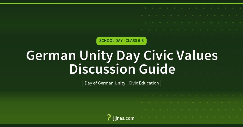 German Unity Day Civic Values Discussion Guide, School Day · Class 6-8 | jijnas.com