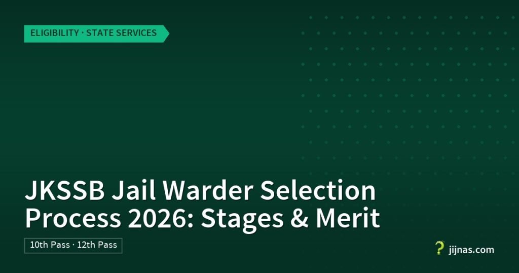 JKSSB Jail Warder Selection Process 2026: Stages & Merit, Eligibility · State Services | jijnas.com