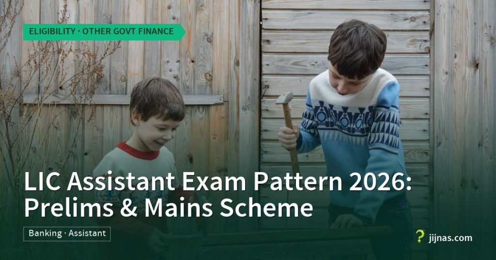 LIC Assistant Exam Pattern 2026: Prelims & Mains Scheme, Eligibility · Other Govt Finance | jijnas.com