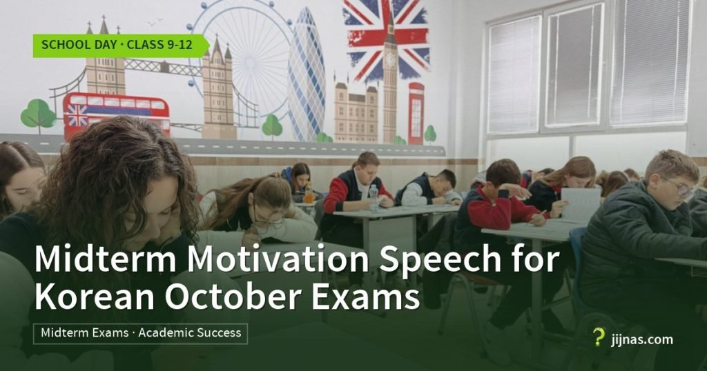 Midterm Motivation Speech for Korean October Exams, School Day · Class 9-12 | jijnas.com