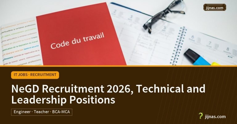 NeGD Recruitment 2026, Technical and Leadership Positions, IT Jobs · Recruitment | jijnas.com