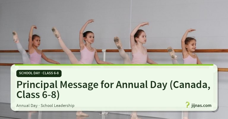 Principal Message for Annual Day (Canada, Class 6-8), School Day · Class 6-8 | jijnas.com