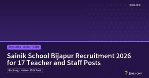 Sainik School Bijapur Recruitment 2026 for 17 Teacher and Staff Posts, Arts Jobs · Recruitment | jijnas.com