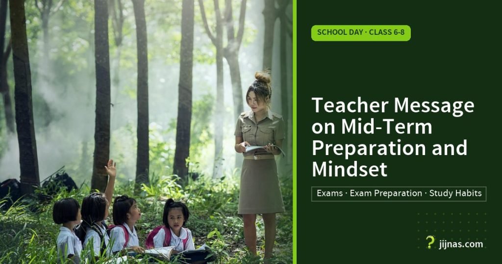Teacher Message on Mid-Term Preparation and Mindset, School Day · Class 6-8 | jijnas.com