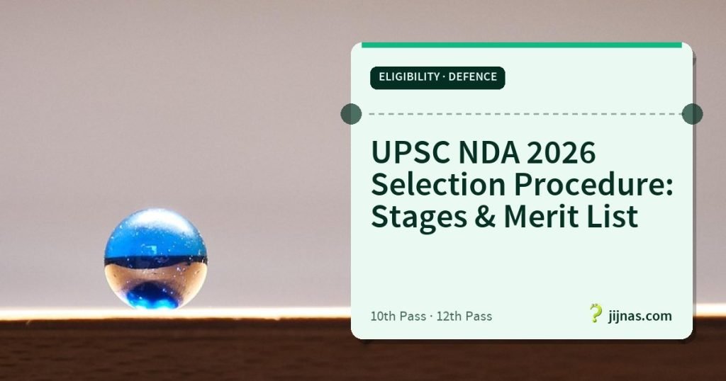 UPSC NDA 2026 Selection Procedure: Stages & Merit List, Eligibility · Defence | jijnas.com
