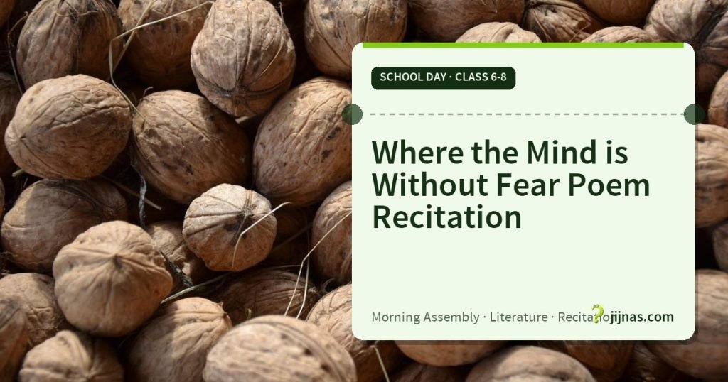 Where the Mind is Without Fear Poem Recitation, School Day · Class 6-8 | jijnas.com