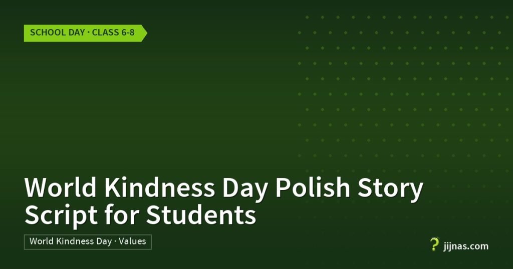 World Kindness Day Polish Story Script for Students, School Day · Class 6-8 | jijnas.com