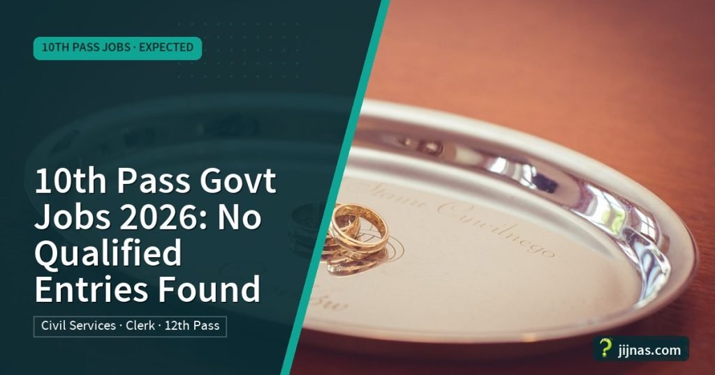 10th Pass Govt Jobs 2026: No Qualified Entries Found, 10th Pass Jobs · Expected | jijnas.com