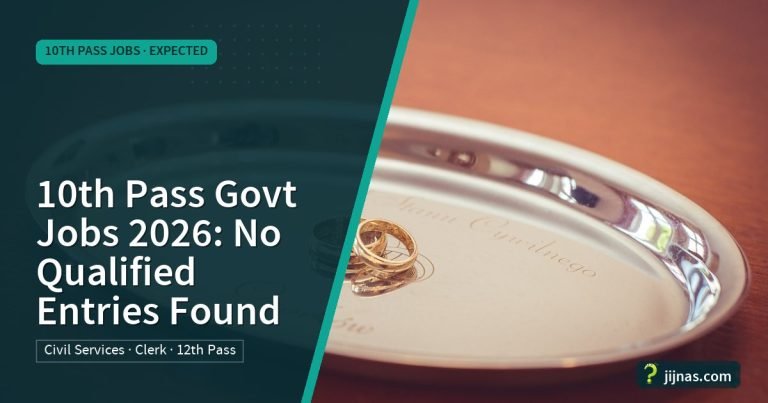 10th Pass Govt Jobs 2026: No Qualified Entries Found, 10th Pass Jobs · Expected | jijnas.com