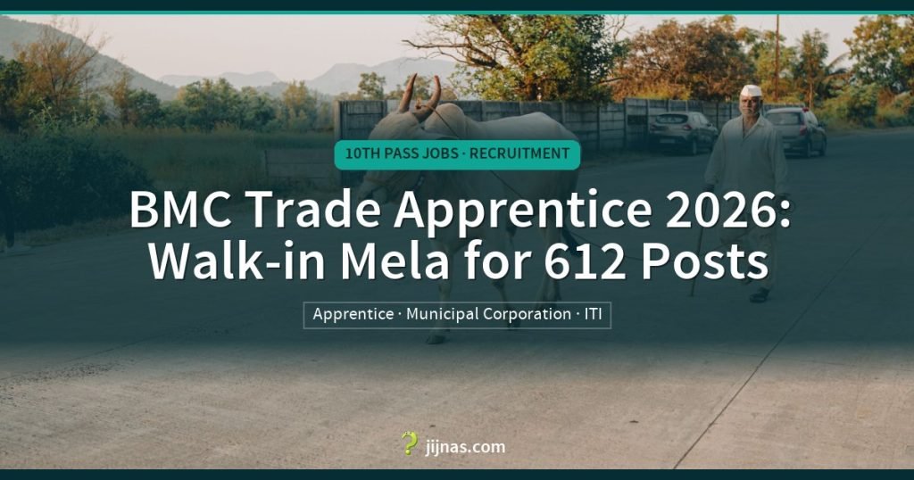 BMC Trade Apprentice 2026: Walk-in Mela for 612 Posts, 10th Pass Jobs · Recruitment | jijnas.com