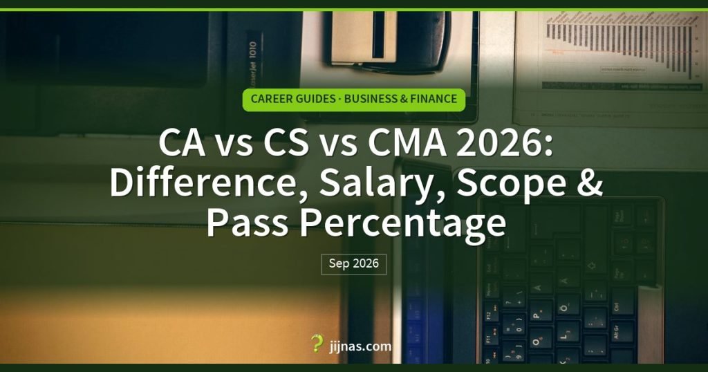 CA vs CS vs CMA 2026: Difference, Salary, Scope & Pass Percentage, Career Guides · Business & Finance | jijnas.com