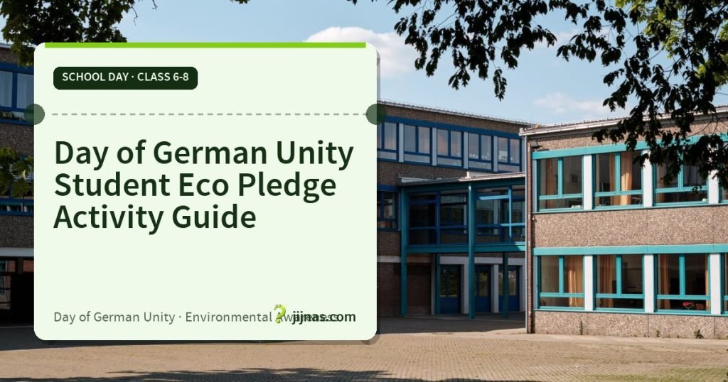 Day of German Unity Student Eco Pledge Activity Guide, School Day · Class 6-8 | jijnas.com