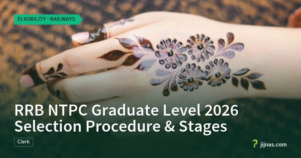 RRB NTPC Graduate Level 2026 Selection Procedure & Stages, Eligibility · Railways | jijnas.com