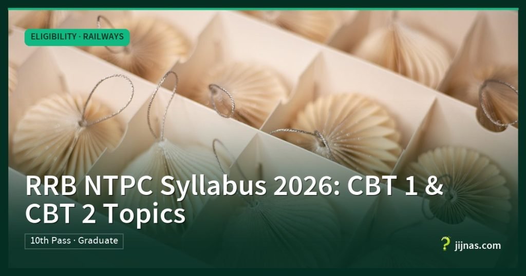 RRB NTPC Syllabus 2026: CBT 1 & CBT 2 Topics, Eligibility · Railways | jijnas.com