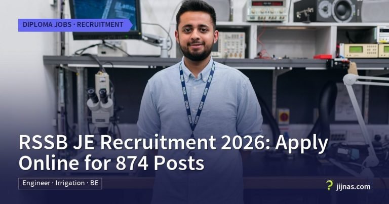 RSSB JE Recruitment 2026: Apply Online for 874 Posts, Diploma Jobs · Recruitment | jijnas.com
