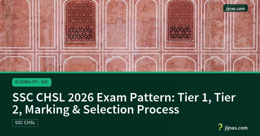 SSC CHSL 2026 Exam Pattern: Tier 1, Tier 2, Marking & Selection Process, Eligibility · SSC | jijnas.com