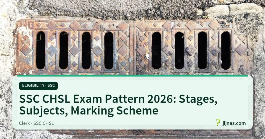SSC CHSL Exam Pattern 2026: Stages, Subjects, Marking Scheme, Eligibility · SSC | jijnas.com