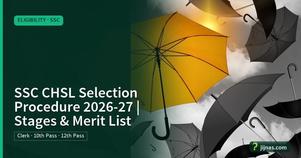 SSC CHSL Selection Procedure 2026-27 | Stages & Merit List, Eligibility · SSC | jijnas.com