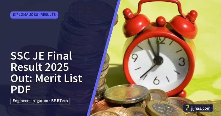 SSC JE Final Result 2025 Out: Merit List PDF, Diploma Jobs · Results | jijnas.com