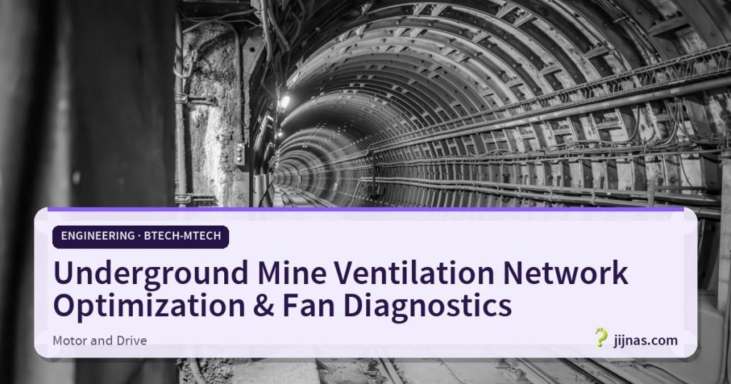 Underground Mine Ventilation Network Optimization & Fan Diagnostics, Engineering · BTech-MTech | jijnas.com
