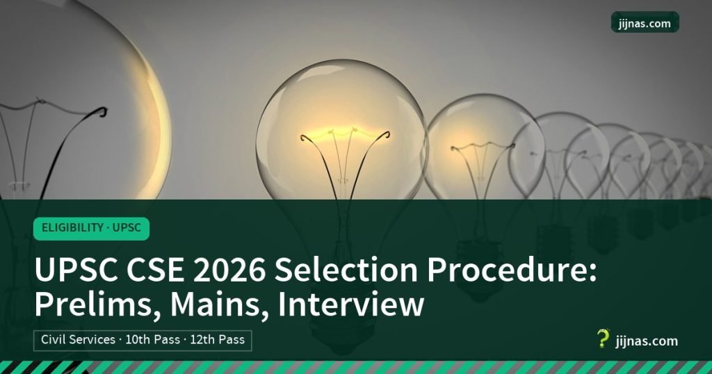 UPSC CSE 2026 Selection Procedure: Prelims, Mains, Interview, Eligibility · UPSC | jijnas.com