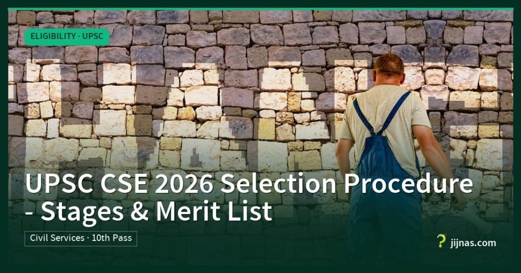 UPSC CSE 2026 Selection Procedure - Stages & Merit List, Eligibility · UPSC | jijnas.com
