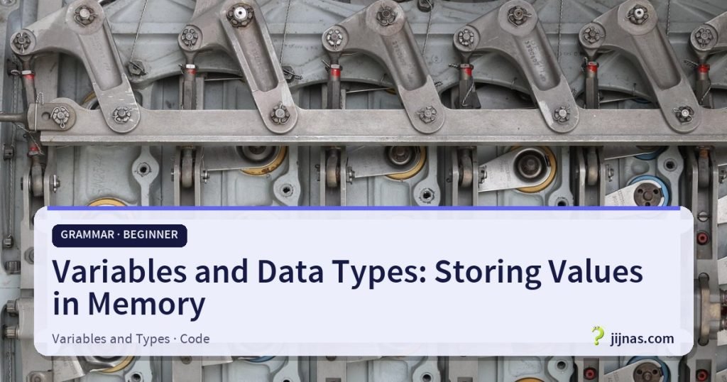 Variables and Data Types: Storing Values in Memory, Grammar · Beginner | jijnas.com